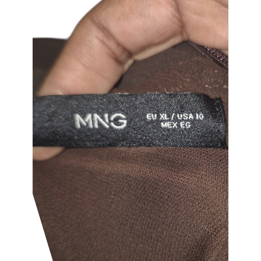 MNG Mango Long Sleeved Midi Dress - Women's U.S. Size 10 (XLARGE) Brown 1st Lady - Picture 2 of 6
